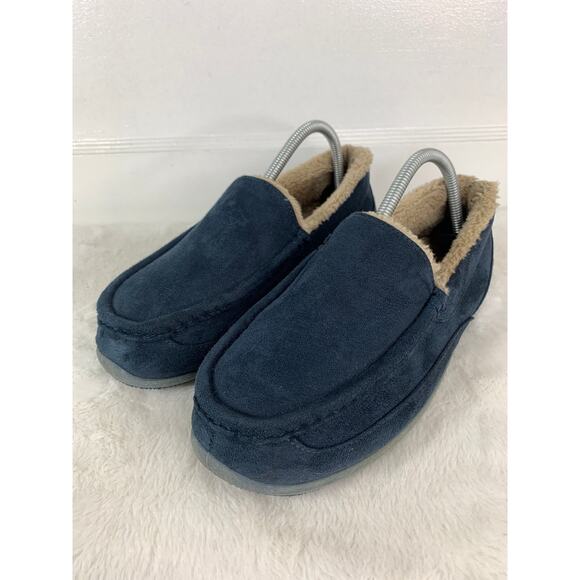 Deer Stags Men's LIL SPUN Moccasin Slippers Navy Blue Size 7 - Picture 1 of 8